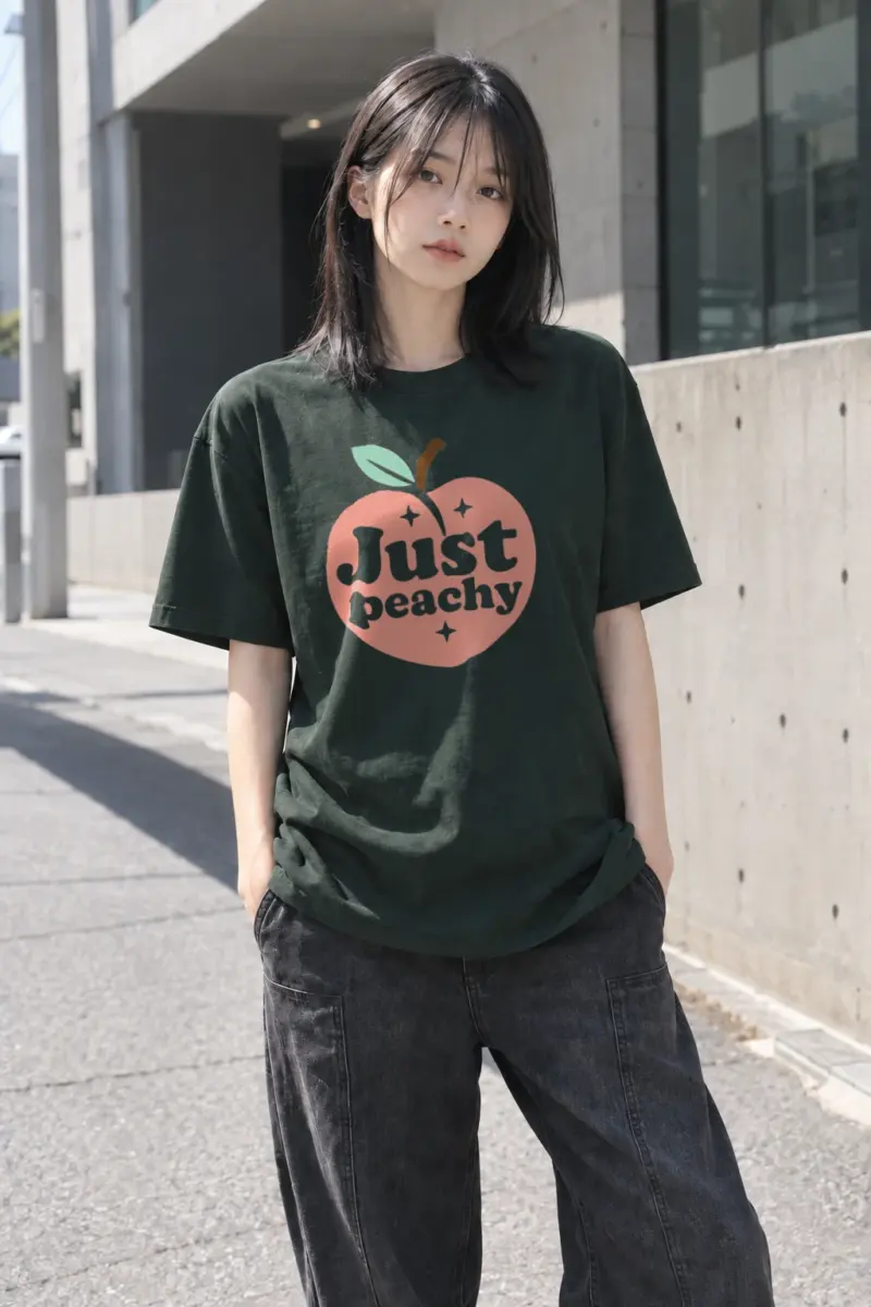 "Just Peachy" Heavyweight Unisex Crewneck T-shirt | Gildan 5000