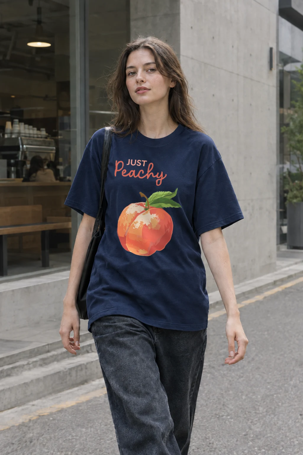"Just Peachy" Heavyweight Unisex Crewneck T-shirt | Gildan 5000
