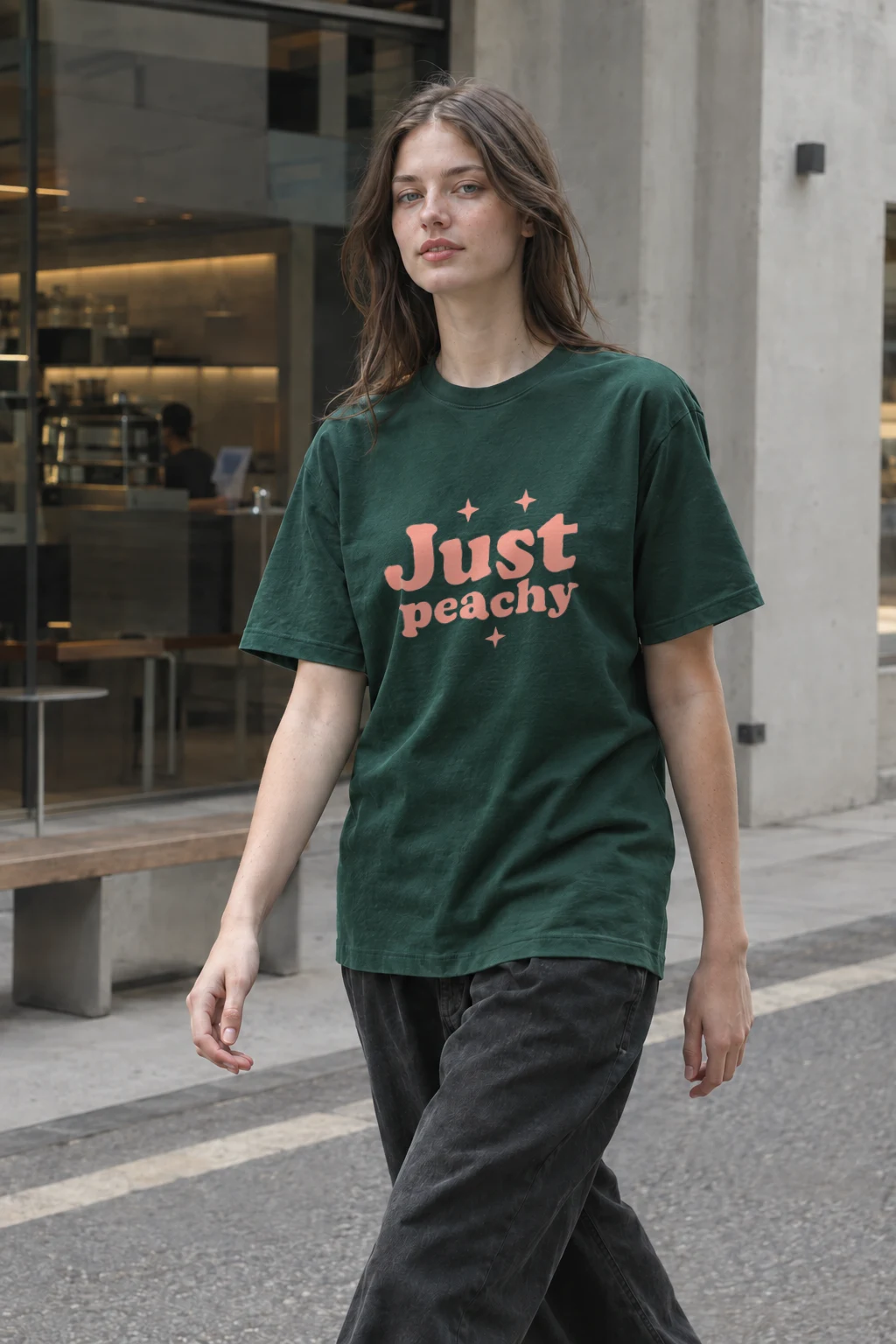 "Just Peachy" Heavyweight Unisex Crewneck T-shirt | Gildan 5000