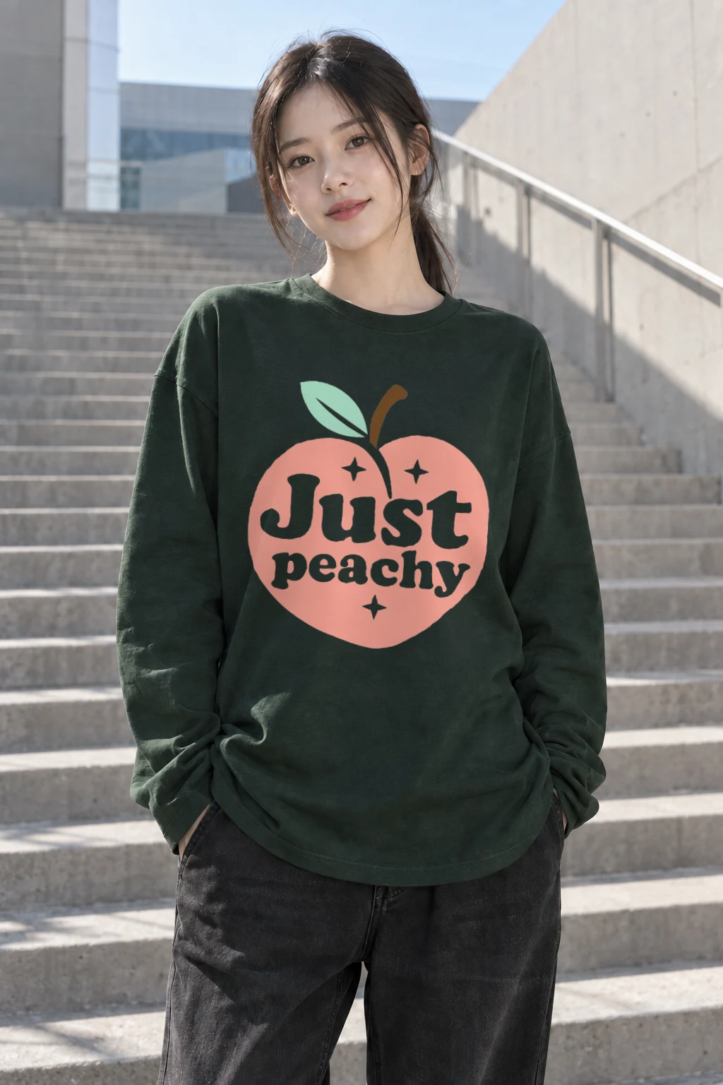 "Just Peachy" Unisex Longsleeve T-shirt | Gildan 2400