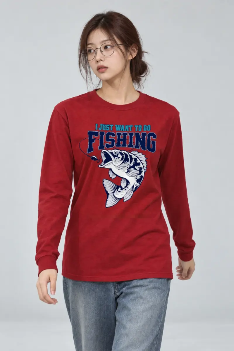 "Just Want To Fish" Unisex Longsleeve T-shirt