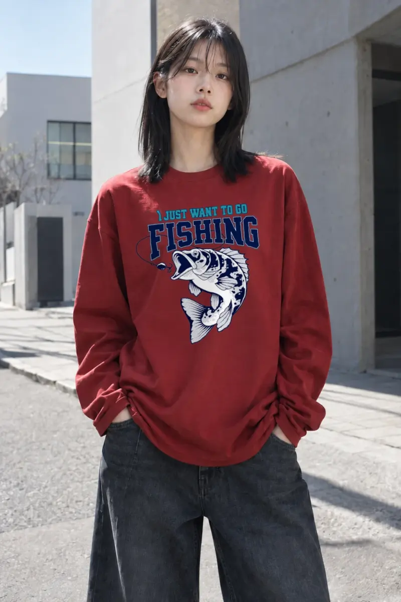 "Just Want To Fish" Unisex Longsleeve T-shirt | Gildan 2400