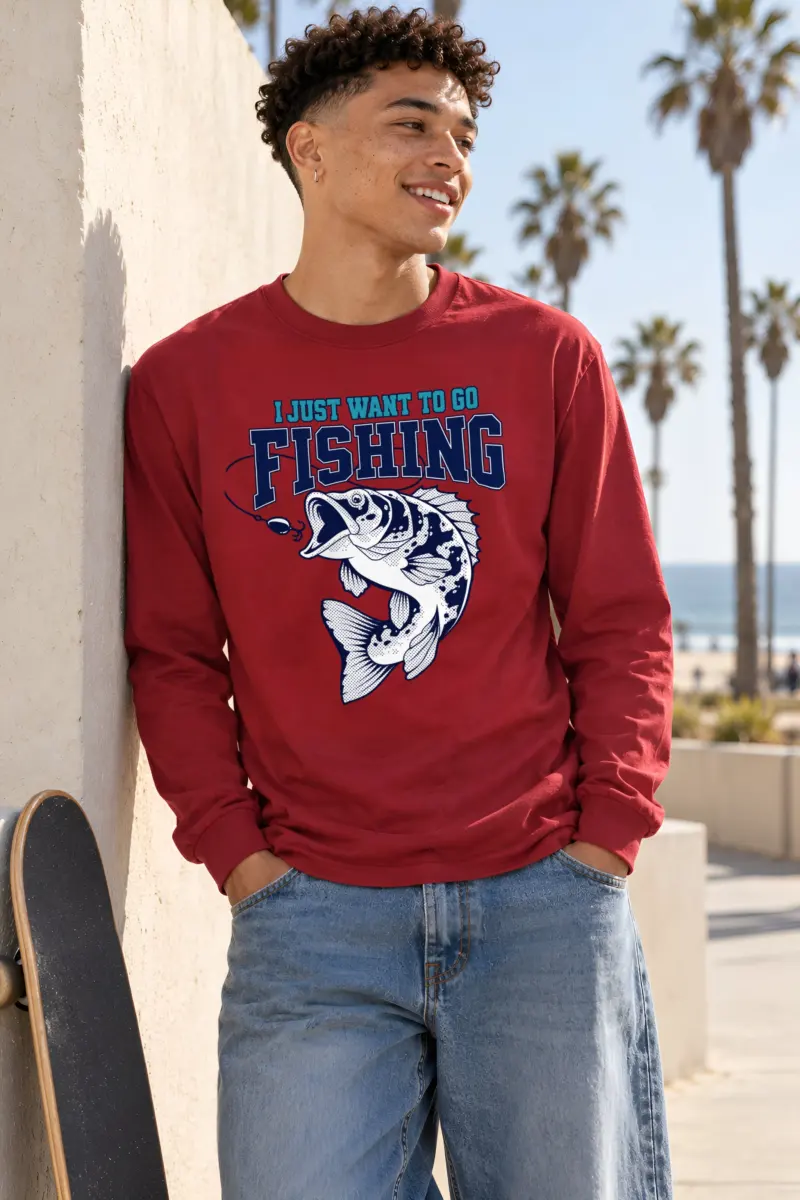 "Just Want To Fish" Unisex Longsleeve T-shirt