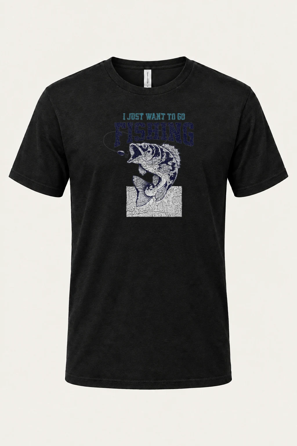 "Just Want To Go Fishing" Heavyweight Unisex Crewneck T-shirt | Gildan 5000
