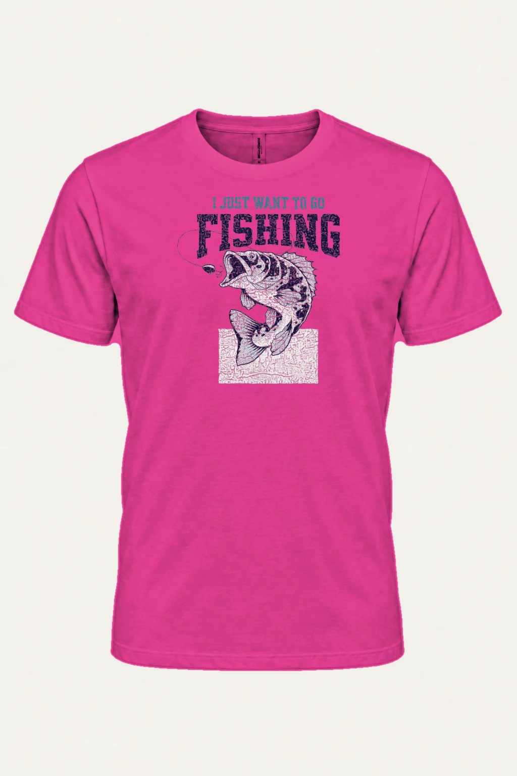 "Just Want To Go Fishing" Heavyweight Unisex Crewneck T-shirt | Gildan 5000