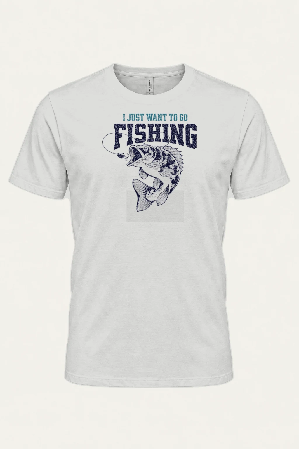 "Just Want To Go Fishing" Heavyweight Unisex Crewneck T-shirt | Gildan 5000