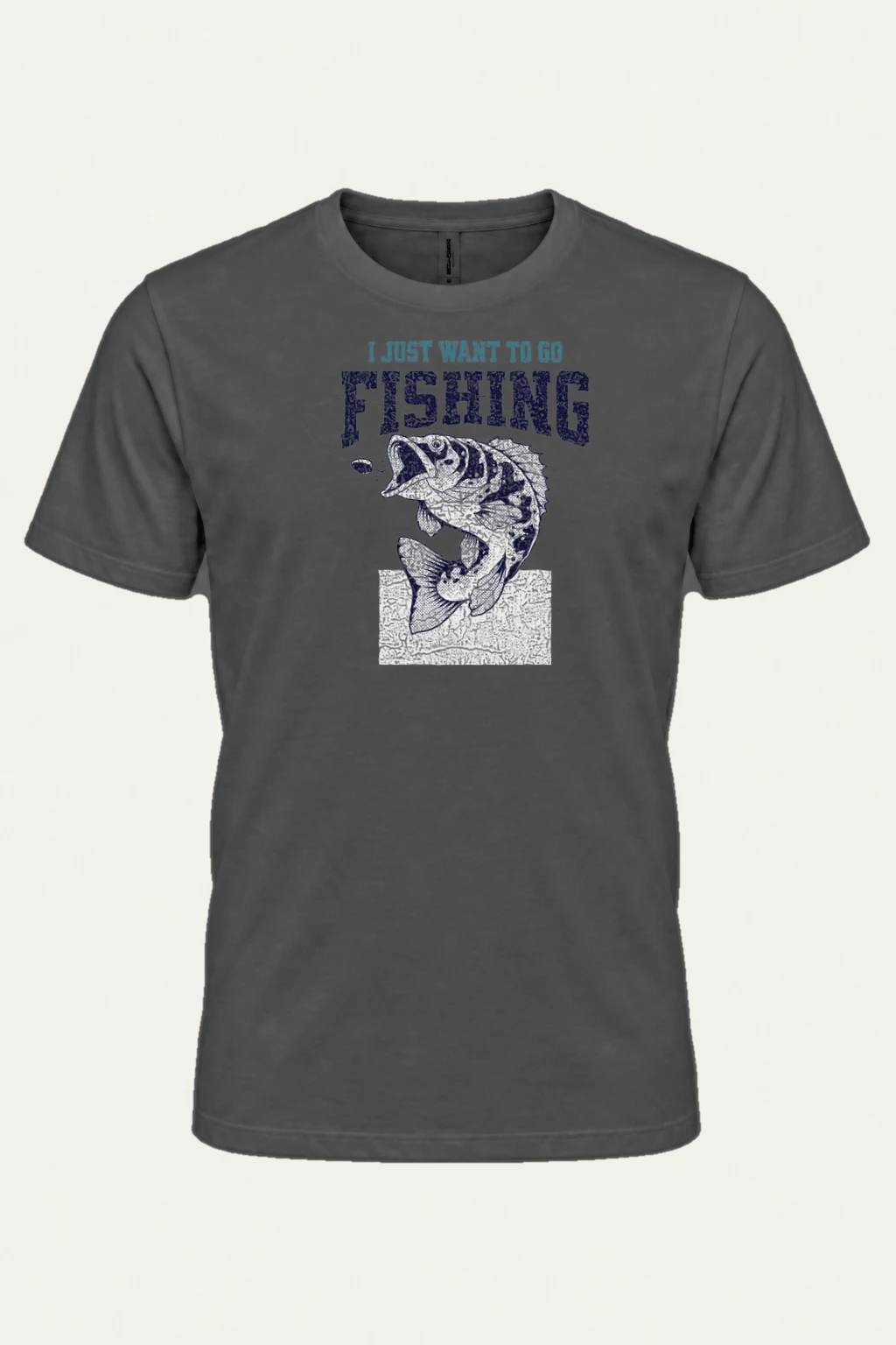 "Just Want To Go Fishing" Heavyweight Unisex Crewneck T-shirt | Gildan 5000