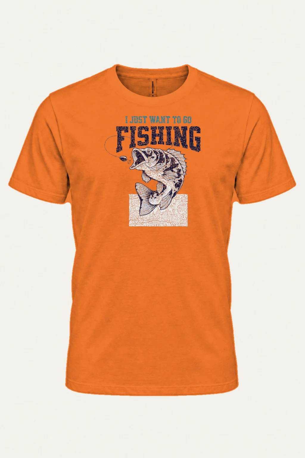 "Just Want To Go Fishing" Heavyweight Unisex Crewneck T-shirt | Gildan 5000