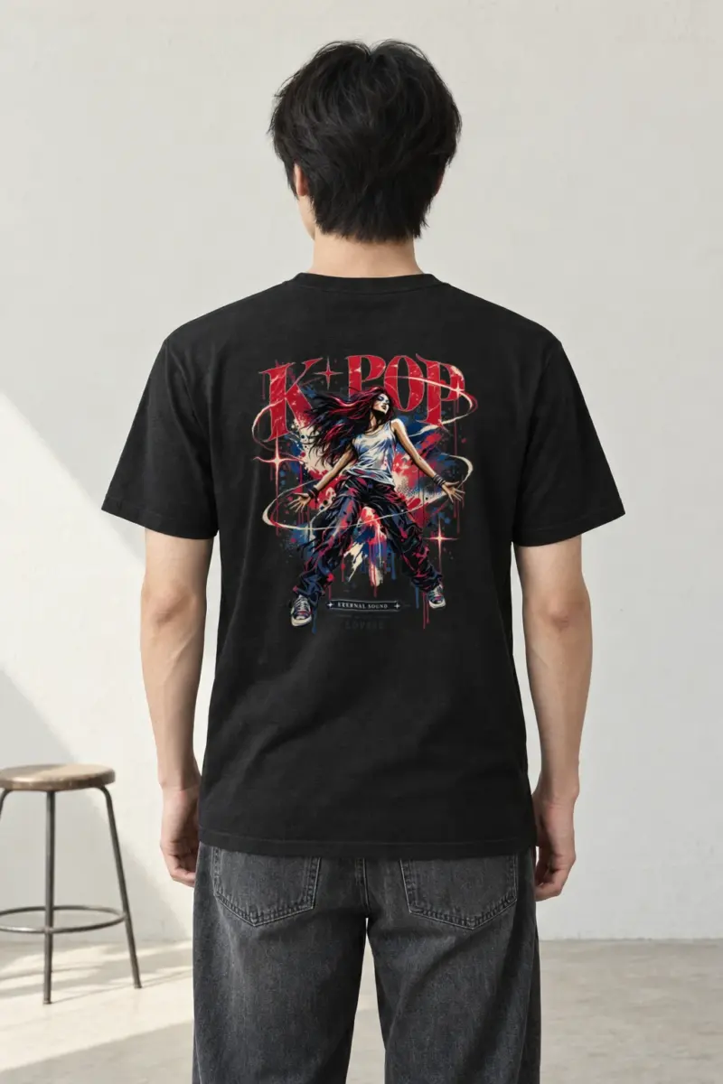 "K-Pop Eternal Sound" Heavyweight Unisex Crewneck T-shirt | Gildan 5000