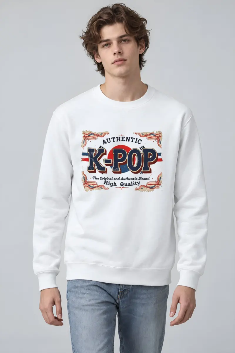 "K-Pop Heritage Label" Heavy Blend Unisex Crewneck Sweatshirt