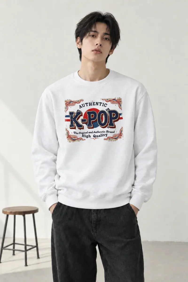 "K-Pop Heritage Label" Heavy Blend Unisex Crewneck Sweatshirt | Gildan 18000