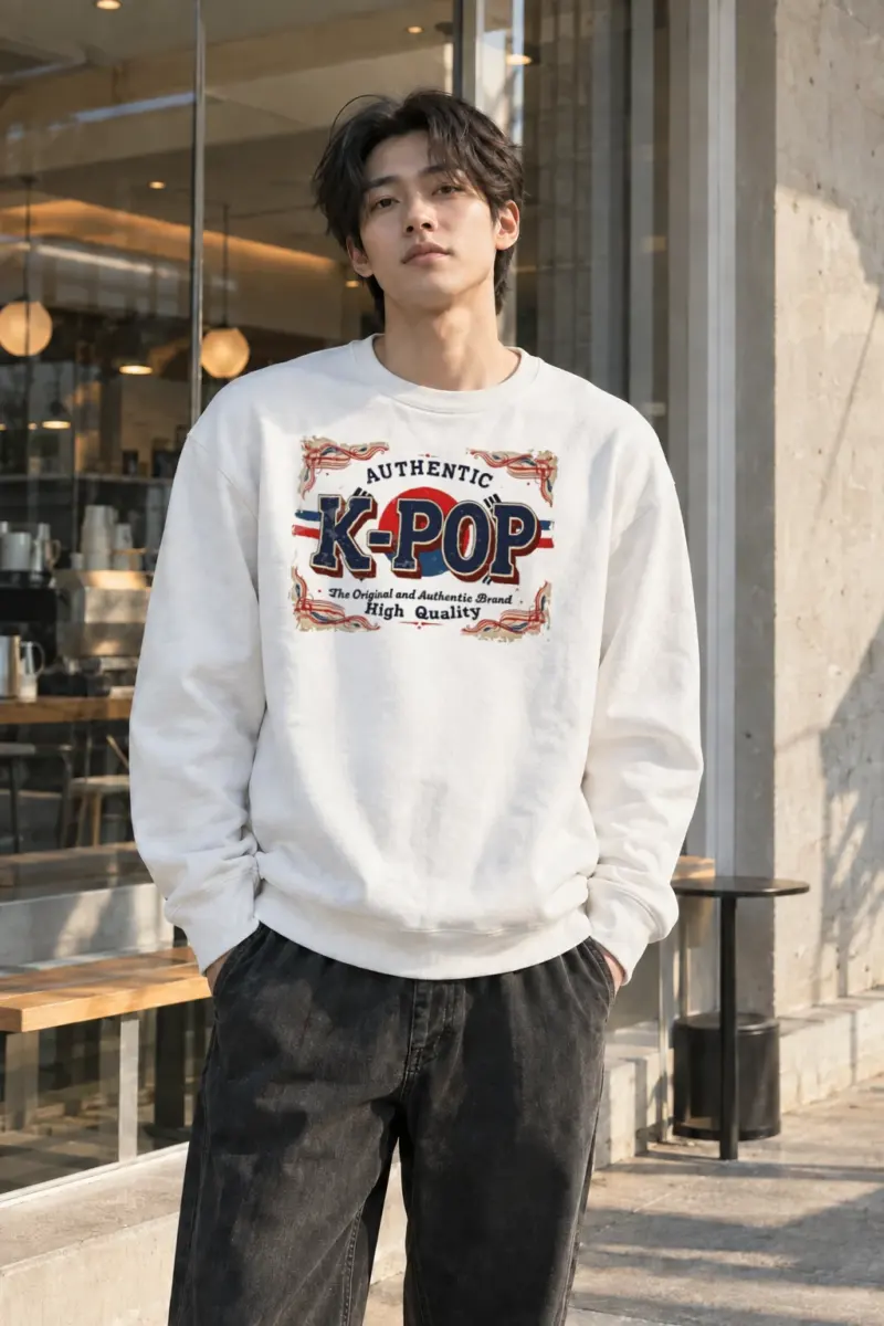"K-Pop Heritage Label" Heavy Blend Unisex Crewneck Sweatshirt | Gildan 18000