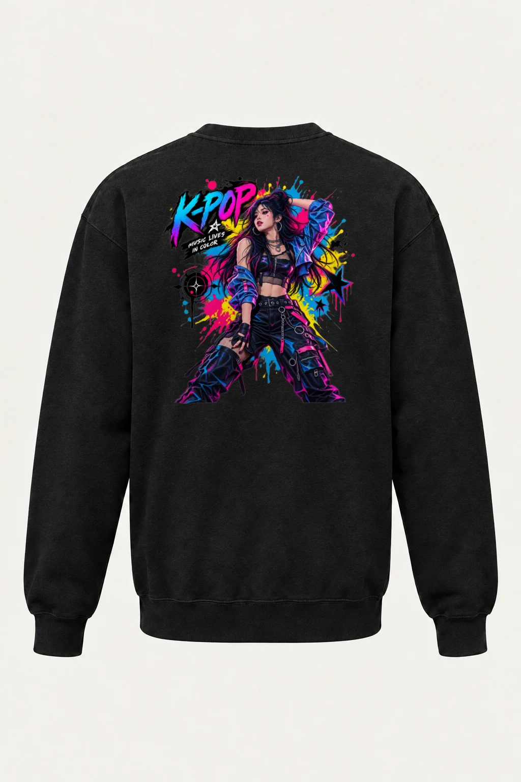 "K-Pop Lives In Color" Heavy Blend Unisex Crewneck Sweatshirt | Gildan 18000