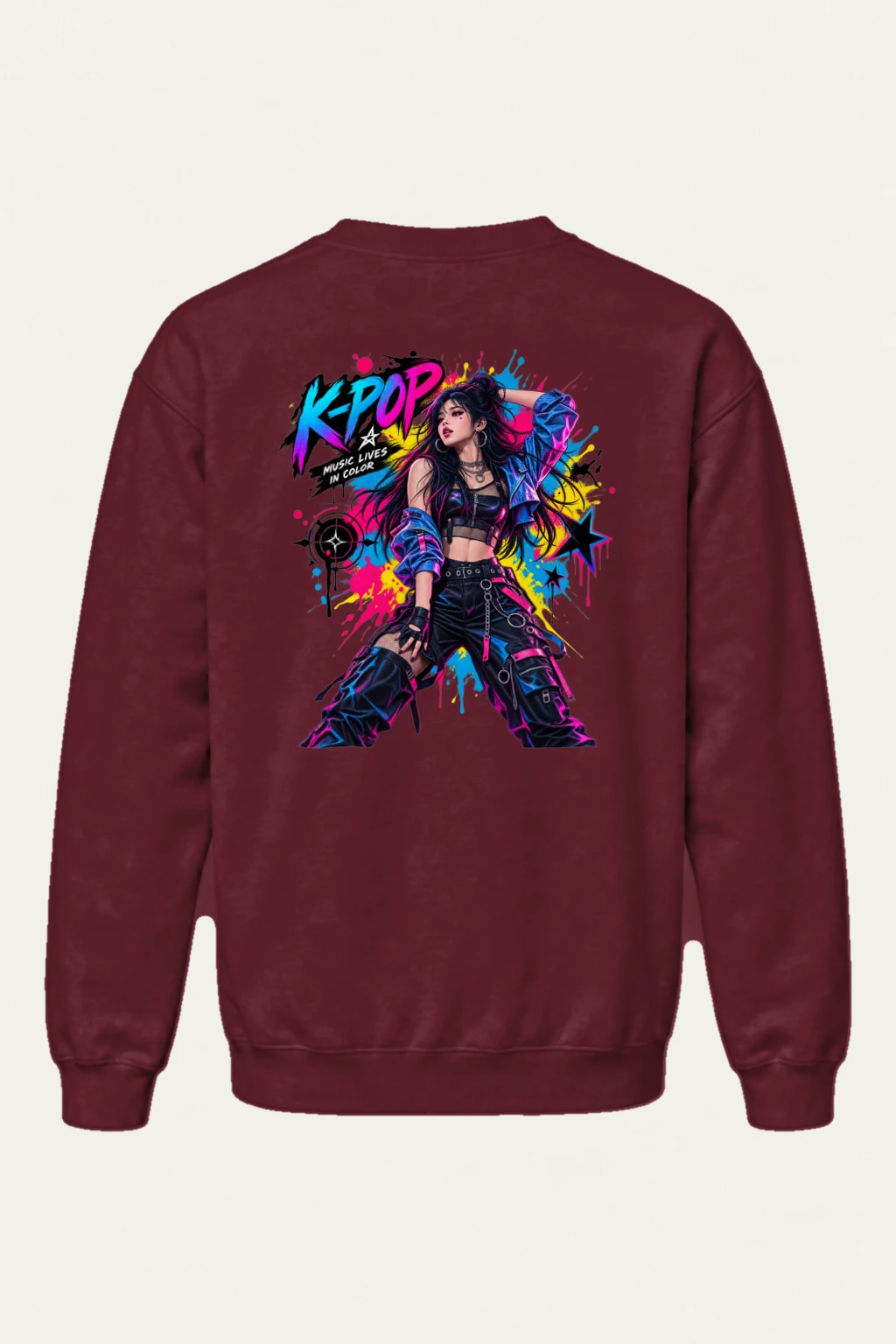 "K-Pop Lives In Color" Heavy Blend Unisex Crewneck Sweatshirt | Gildan 18000