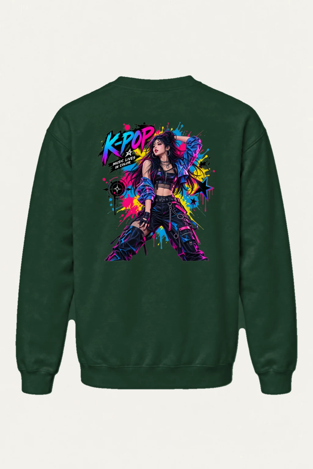 "K-Pop Lives In Color" Heavy Blend Unisex Crewneck Sweatshirt | Gildan 18000
