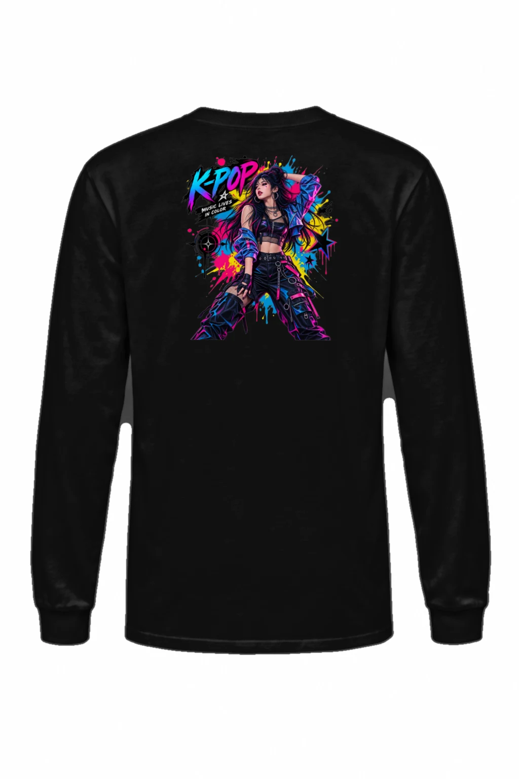 "K-Pop Music Lives In Color" Unisex Longsleeve T-shirt | Gildan 2400