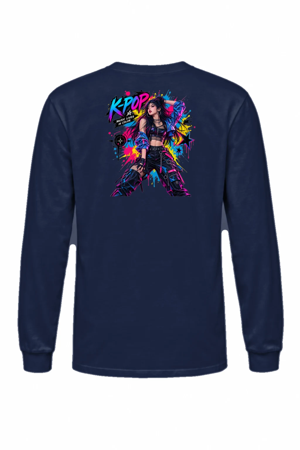 "K-Pop Music Lives In Color" Unisex Longsleeve T-shirt | Gildan 2400