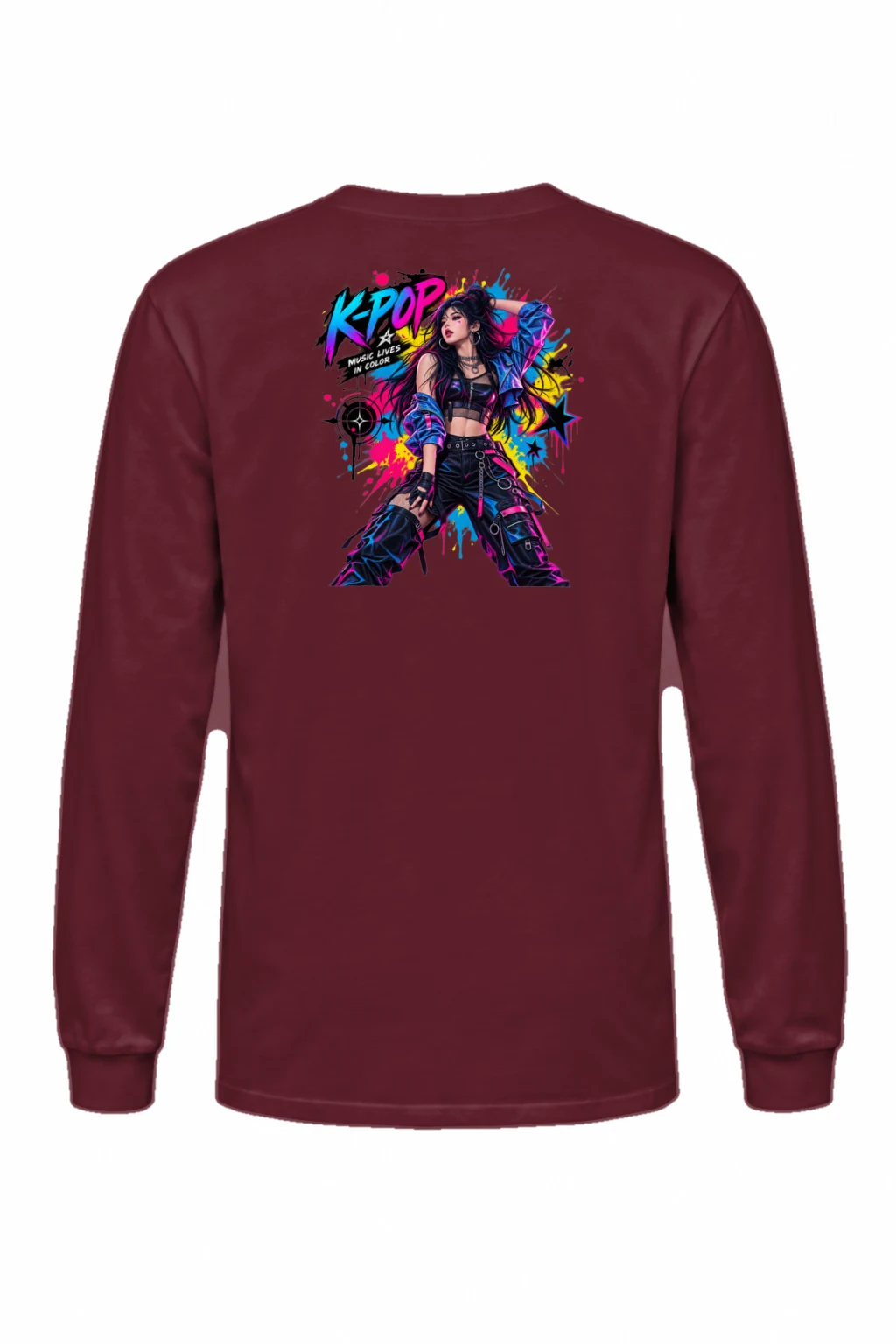 "K-Pop Music Lives In Color" Unisex Longsleeve T-shirt | Gildan 2400