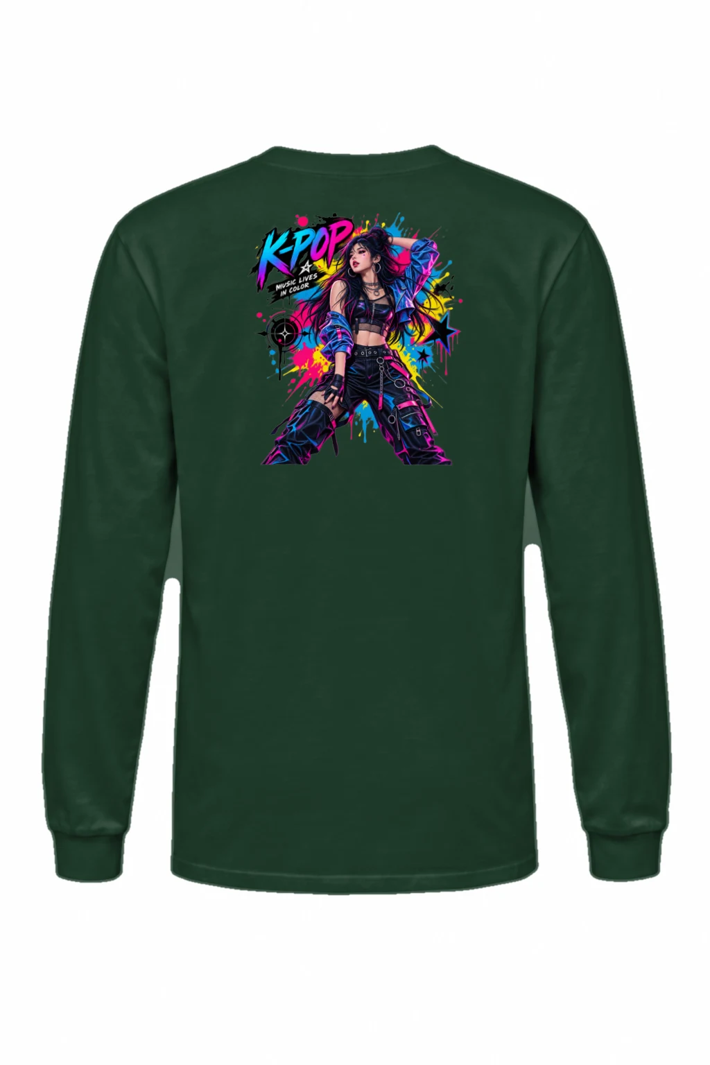"K-Pop Music Lives In Color" Unisex Longsleeve T-shirt | Gildan 2400