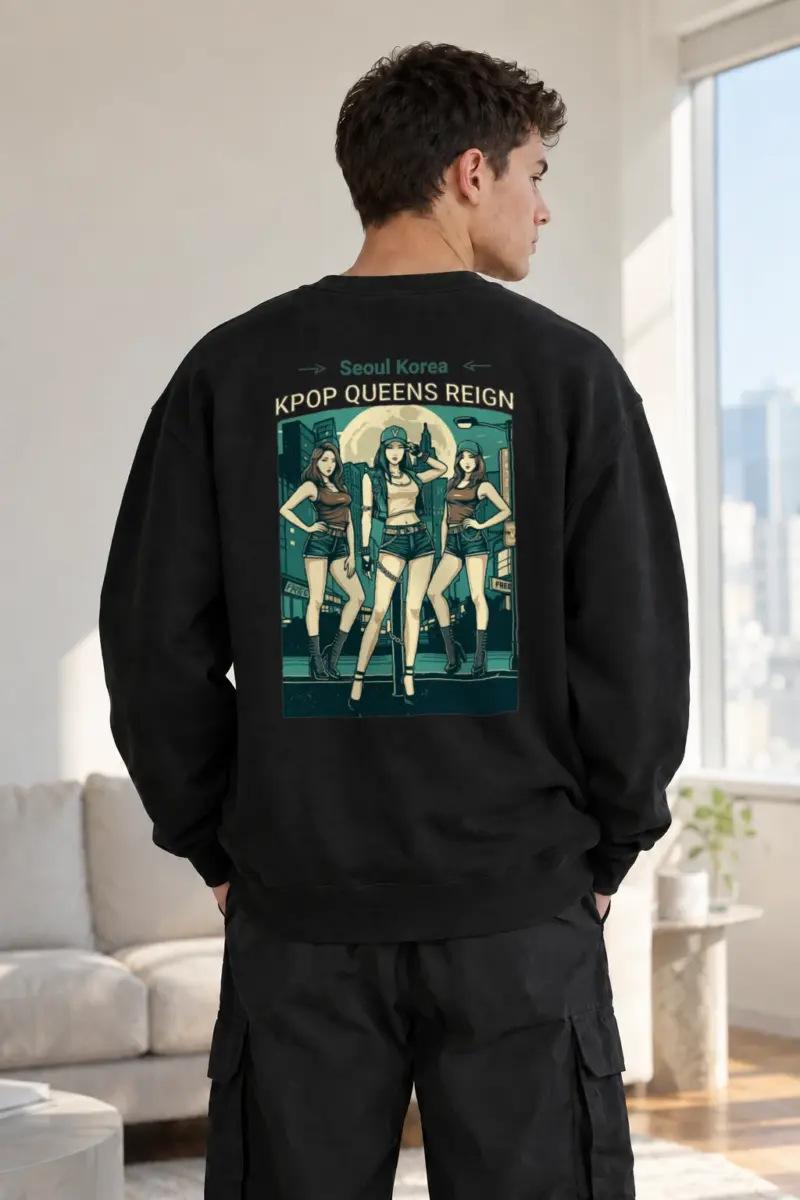 “K-Pop Queens Reign” Heavy Blend Unisex Crewneck Sweatshirt | Gildan 18000