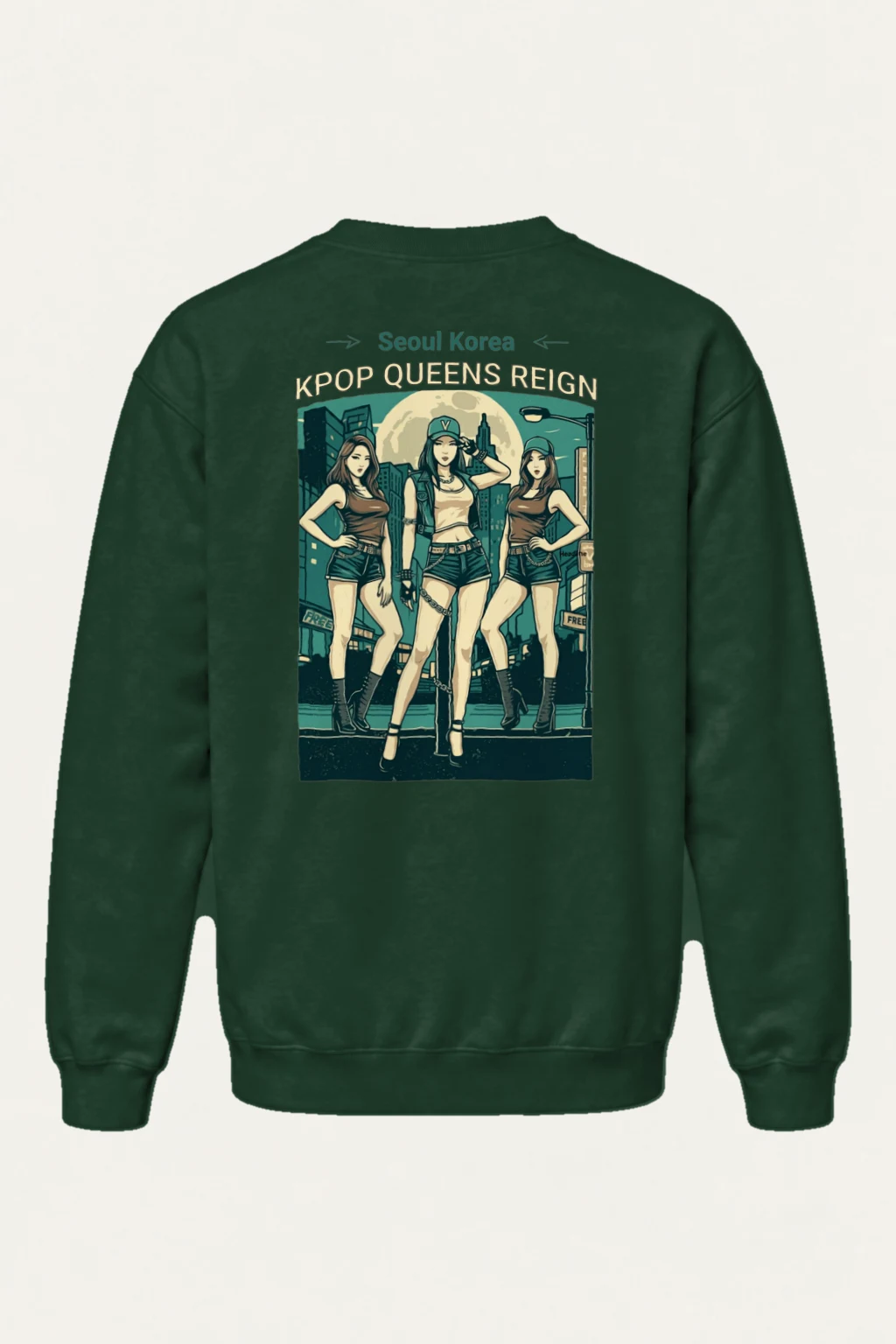 "K-Pop Queens Reign" Heavy Blend Unisex Crewneck Sweatshirt | Gildan 18000