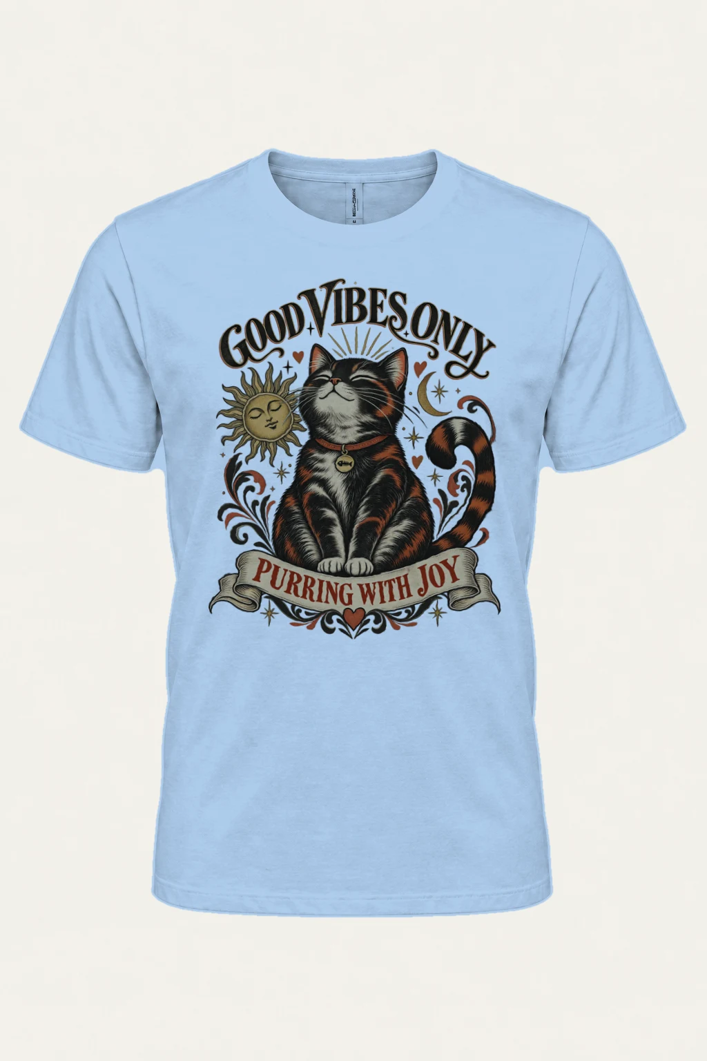 "Karma Is A Cat" Heavyweight Unisex Crewneck T-shirt | Gildan 5000