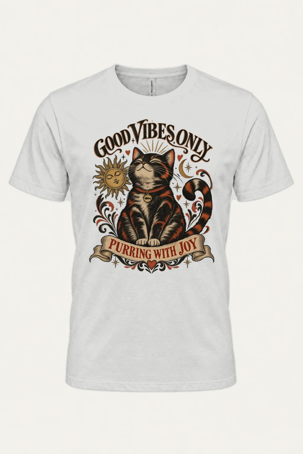 "Karma Is A Cat" Heavyweight Unisex Crewneck T-shirt | Gildan 5000