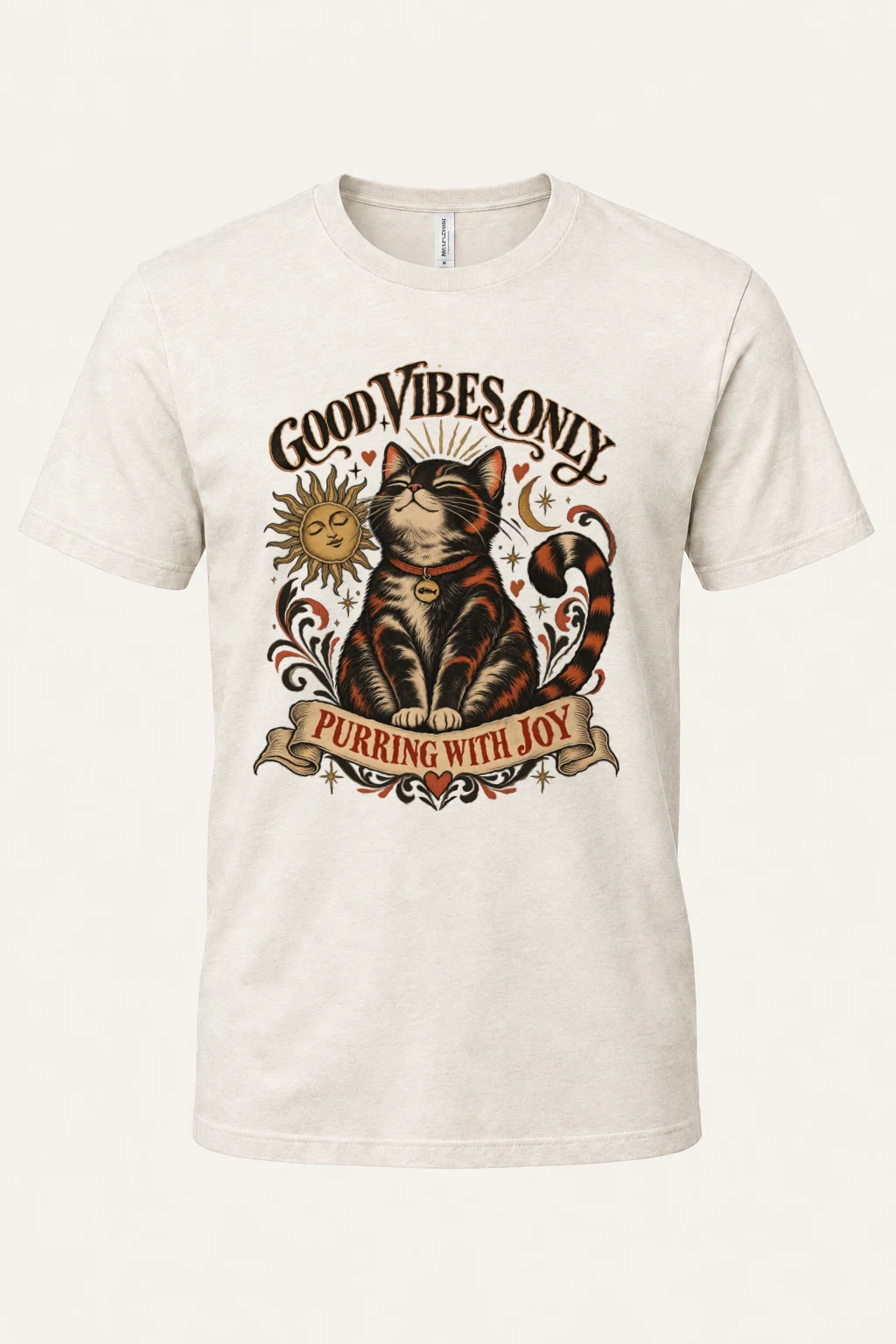 "Karma Is A Cat" Heavyweight Unisex Crewneck T-shirt | Gildan 5000