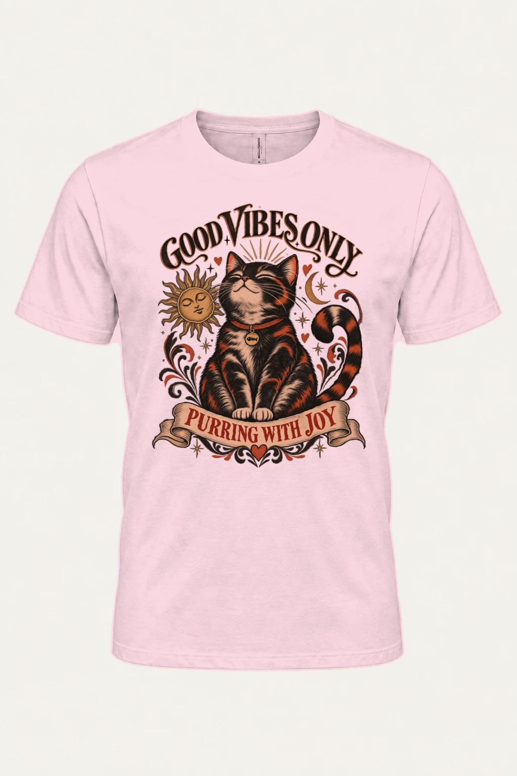 "Karma Is A Cat" Heavyweight Unisex Crewneck T-shirt | Gildan 5000