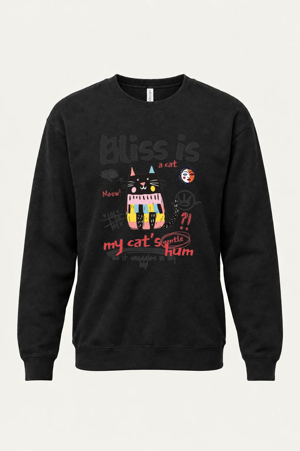 "Karma Is A Cat" Unisex Sponge Fleece Crewneck Sweatshirt | Bella + Canvas 3901