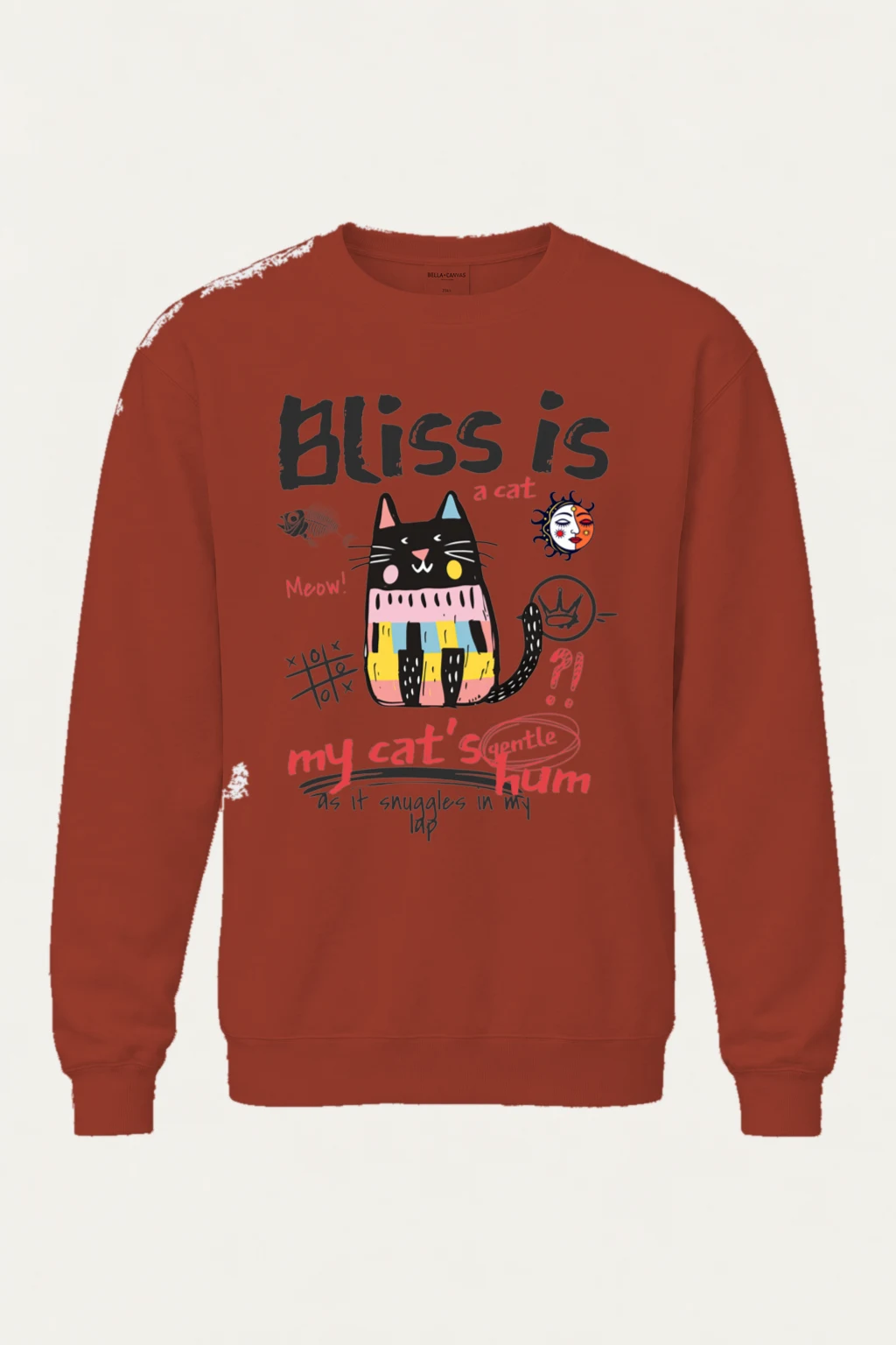 "Karma Is A Cat" Unisex Sponge Fleece Crewneck Sweatshirt | Bella + Canvas 3901