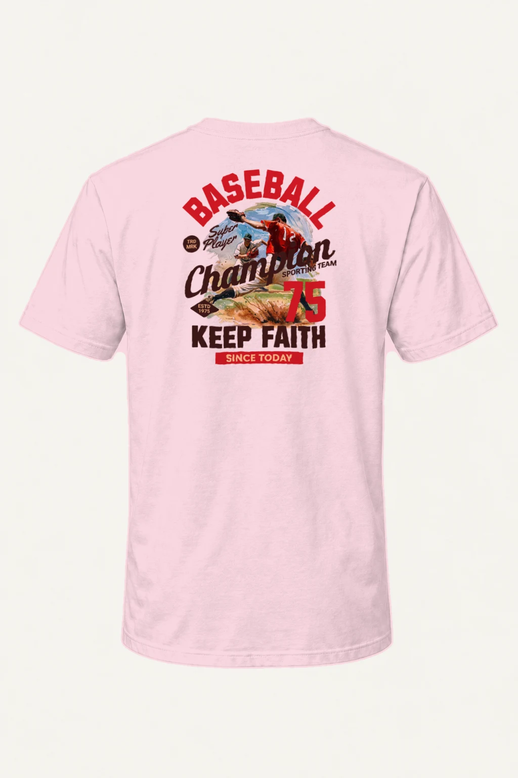 "Keep Faith Baseball" Heavyweight Unisex Crewneck T-shirt | Gildan 5000