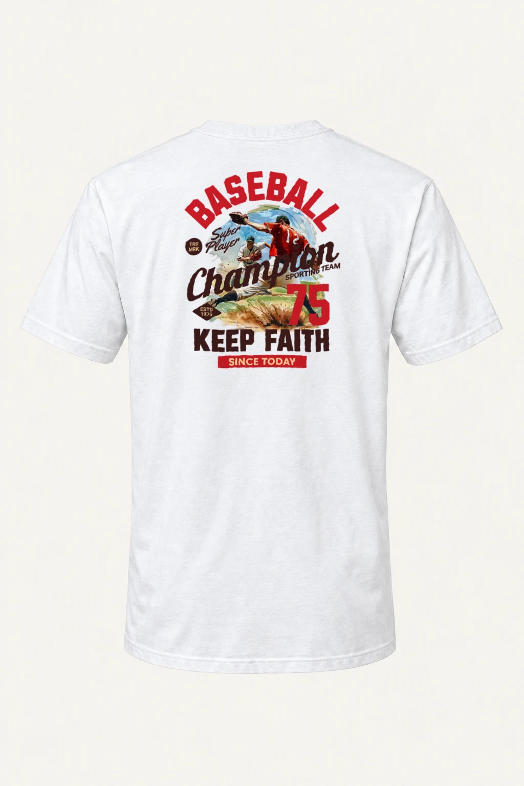 "Keep Faith Baseball" Heavyweight Unisex Crewneck T-shirt | Gildan 5000