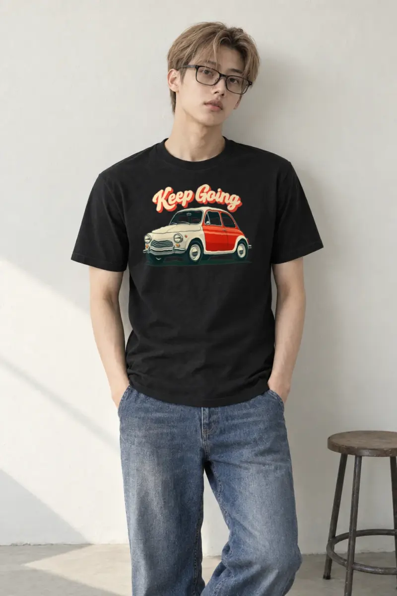 "Keep Going Car" Heavyweight Unisex Crewneck T-shirt | Gildan 5000