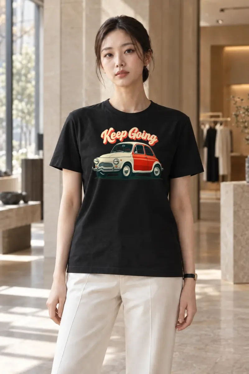 "Keep Going Car" Heavyweight Unisex Crewneck T-shirt | Gildan 5000