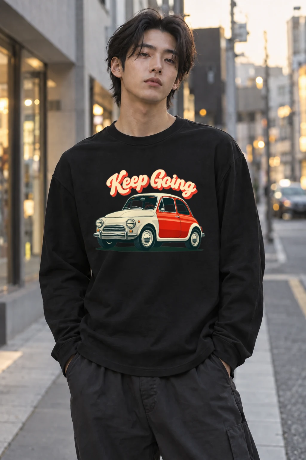 "Keep Going Car" Unisex Longsleeve T-shirt | Gildan 2400