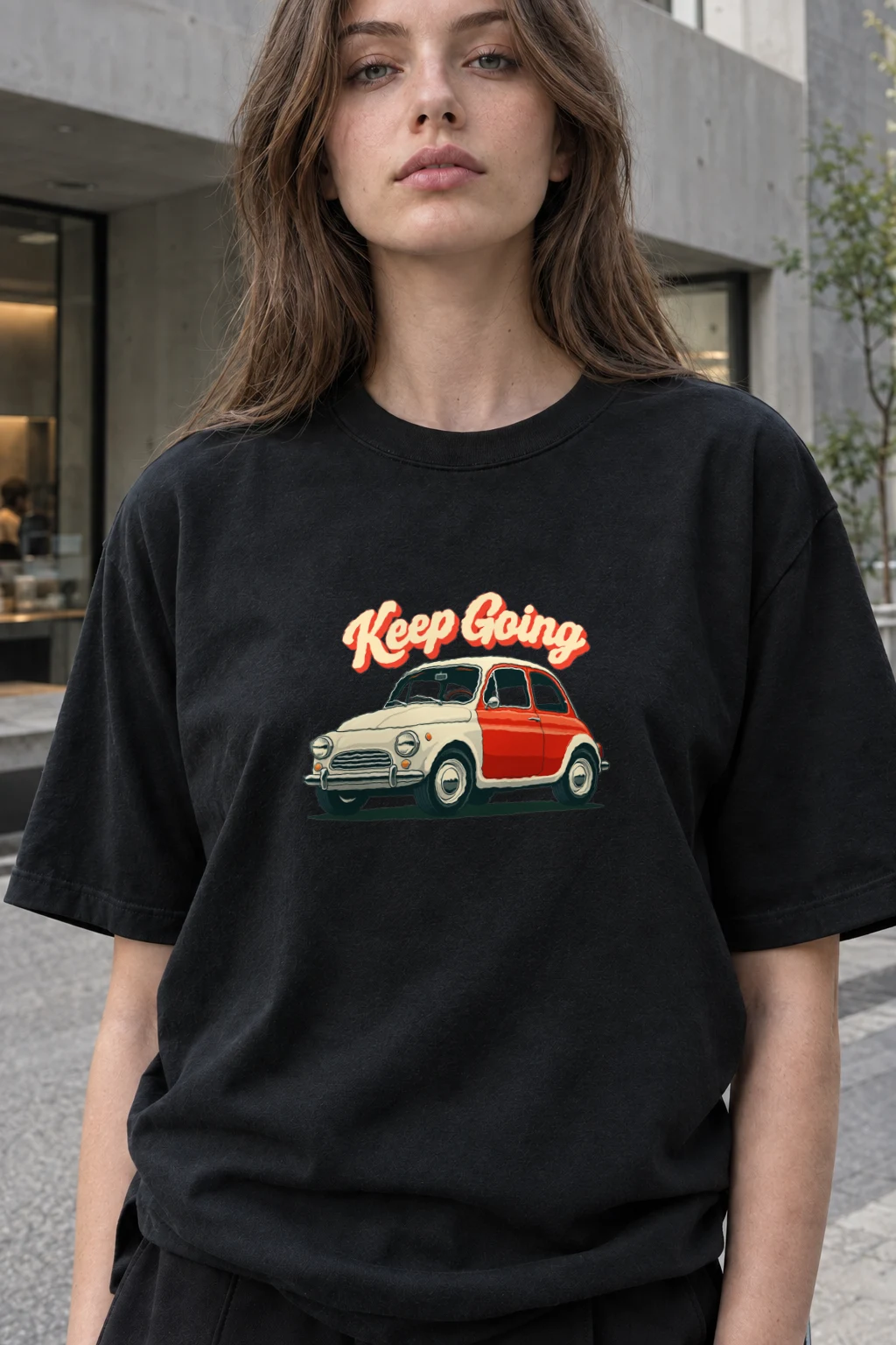 "Keep Going" Heavyweight Unisex Crewneck T-shirt | Gildan 5000