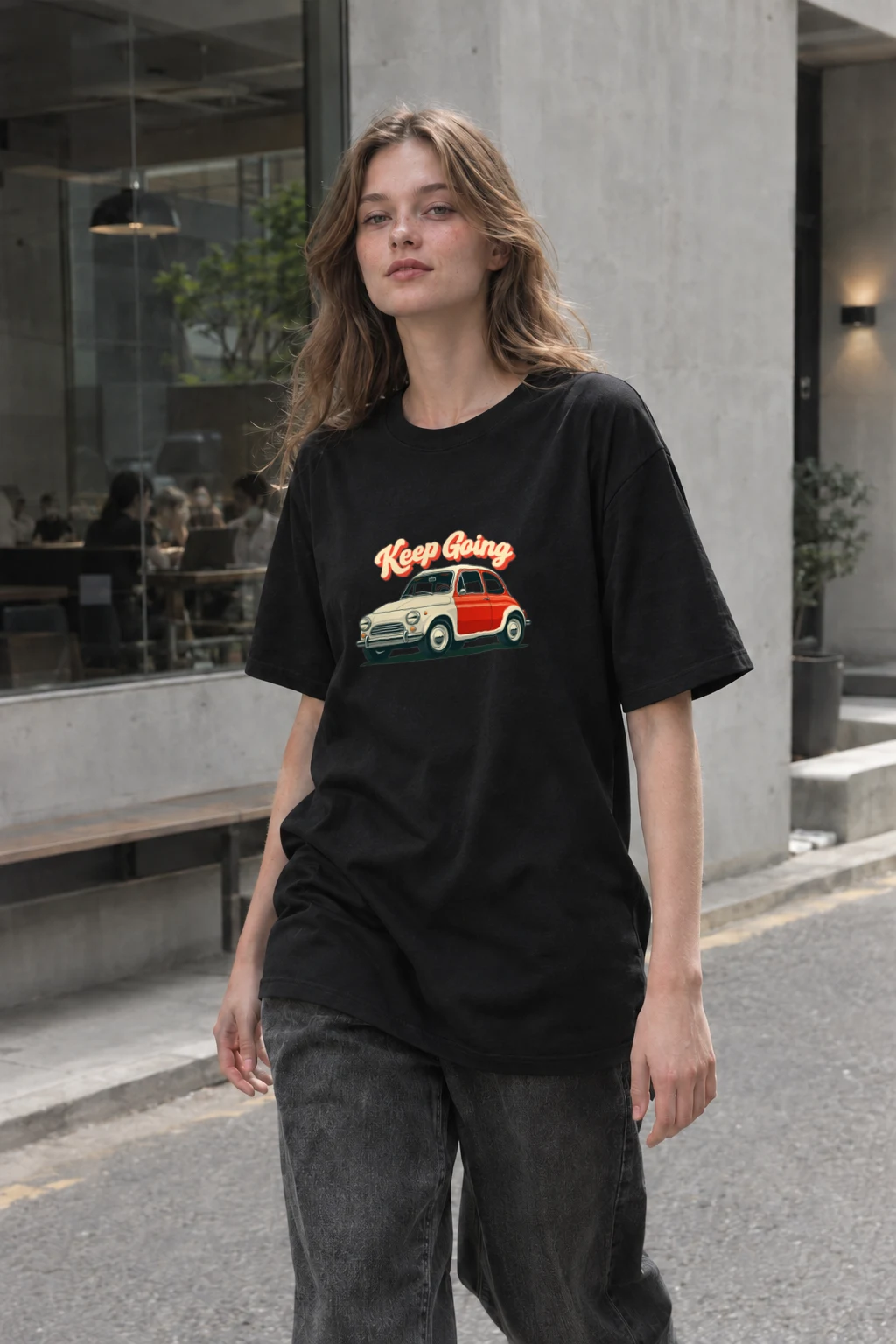 "Keep Going" Heavyweight Unisex Crewneck T-shirt | Gildan 5000