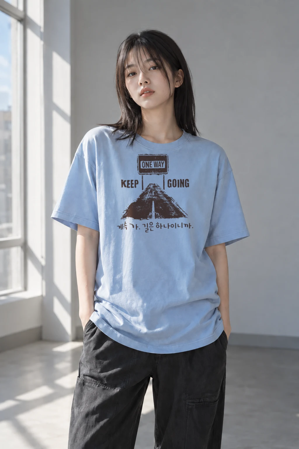 "Keep Going" Heavyweight Unisex Crewneck T-shirt | Gildan 5000