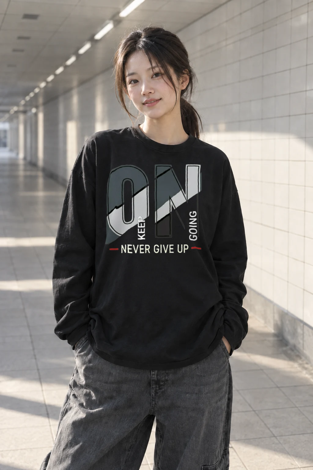 "Keep Going Never Give Up" Unisex Longsleeve T-shirt | Gildan 2400