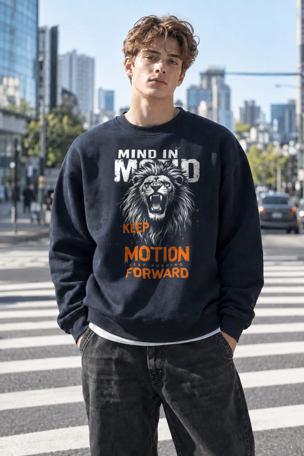 "Keep Pushing Forward" Heavy Blend Unisex Crewneck Sweatshirt | Gildan 18000