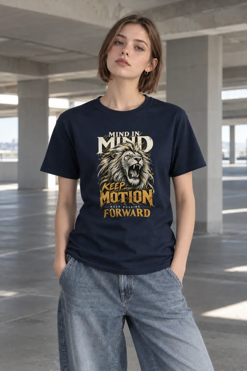 "Keep Pushing Forward" Heavyweight Unisex Crewneck T-shirt