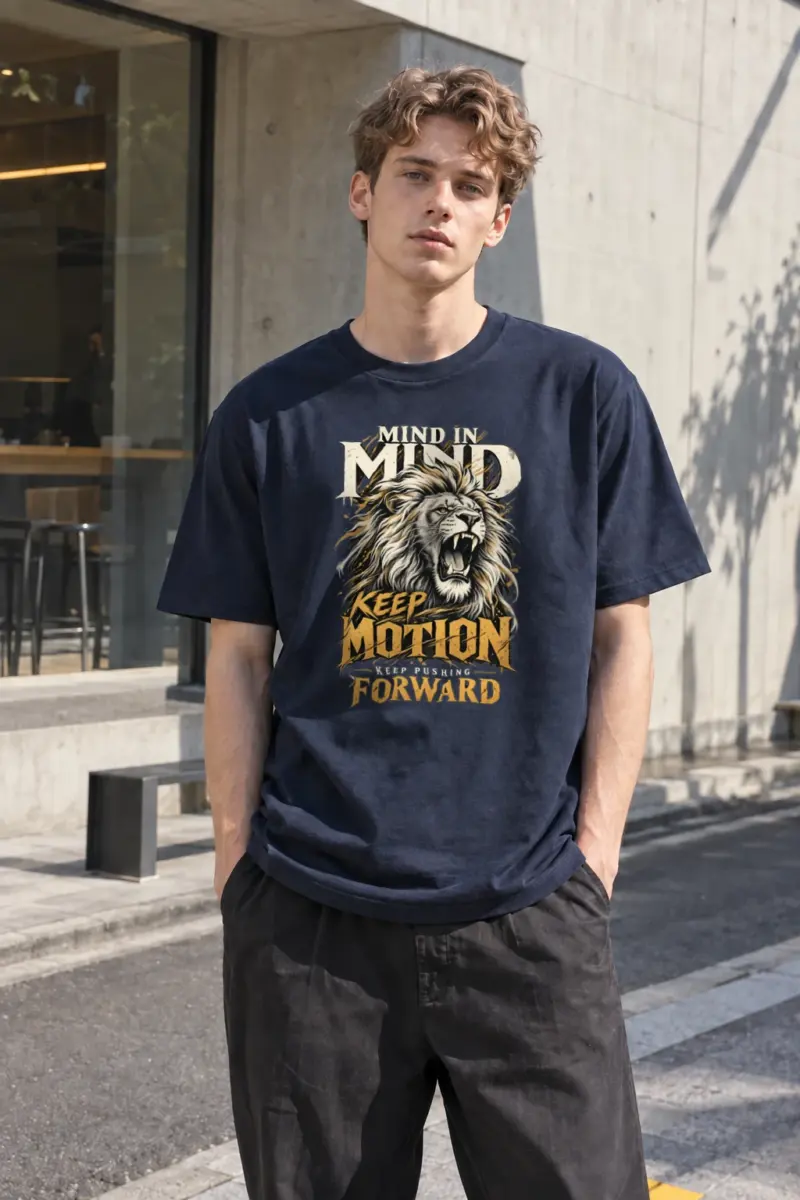 "Keep Pushing Forward" Heavyweight Unisex Crewneck T-shirt | Gildan 5000