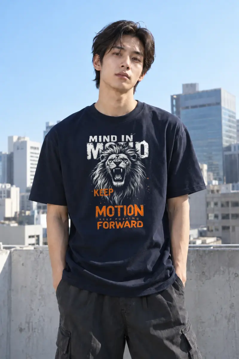 “Keep Pushing Forward” Heavyweight Unisex Crewneck T-shirt | Gildan 5000