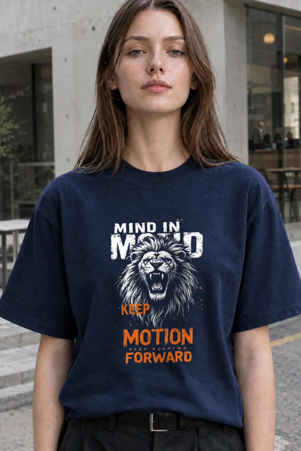 "Keep Pushing Forward" Heavyweight Unisex Crewneck T-shirt | Gildan 5000