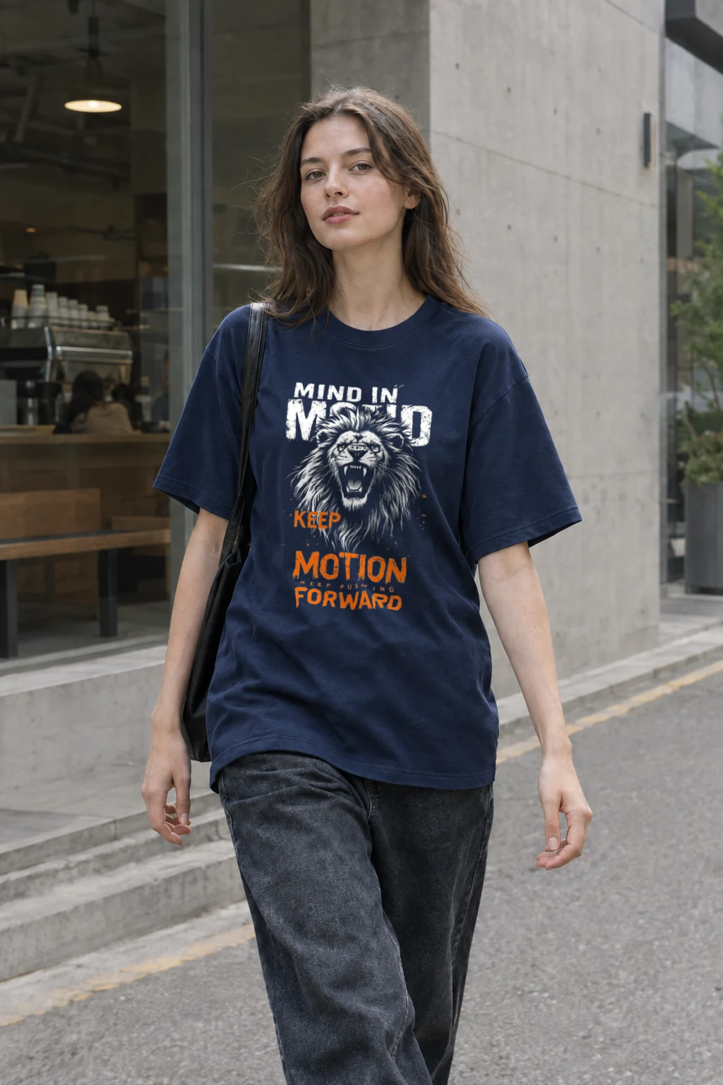 "Keep Pushing Forward" Heavyweight Unisex Crewneck T-shirt | Gildan 5000