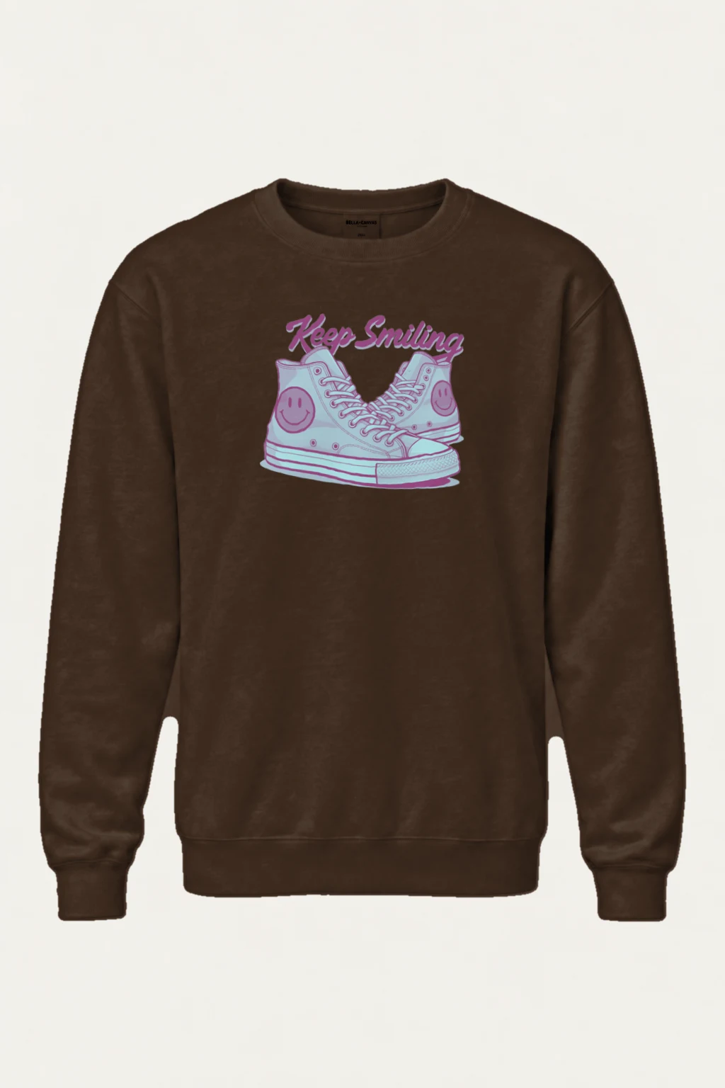 "Keep Smiling" Heavy Blend Unisex Crewneck Sweatshirt | Gildan 18000