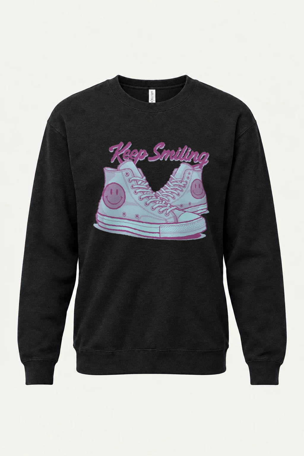 "Keep Smiling" Heavy Blend Unisex Crewneck Sweatshirt | Gildan 18000