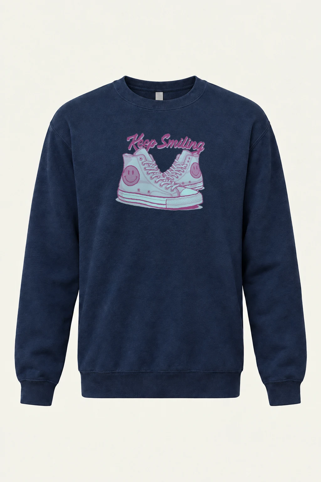 "Keep Smiling" Heavy Blend Unisex Crewneck Sweatshirt | Gildan 18000