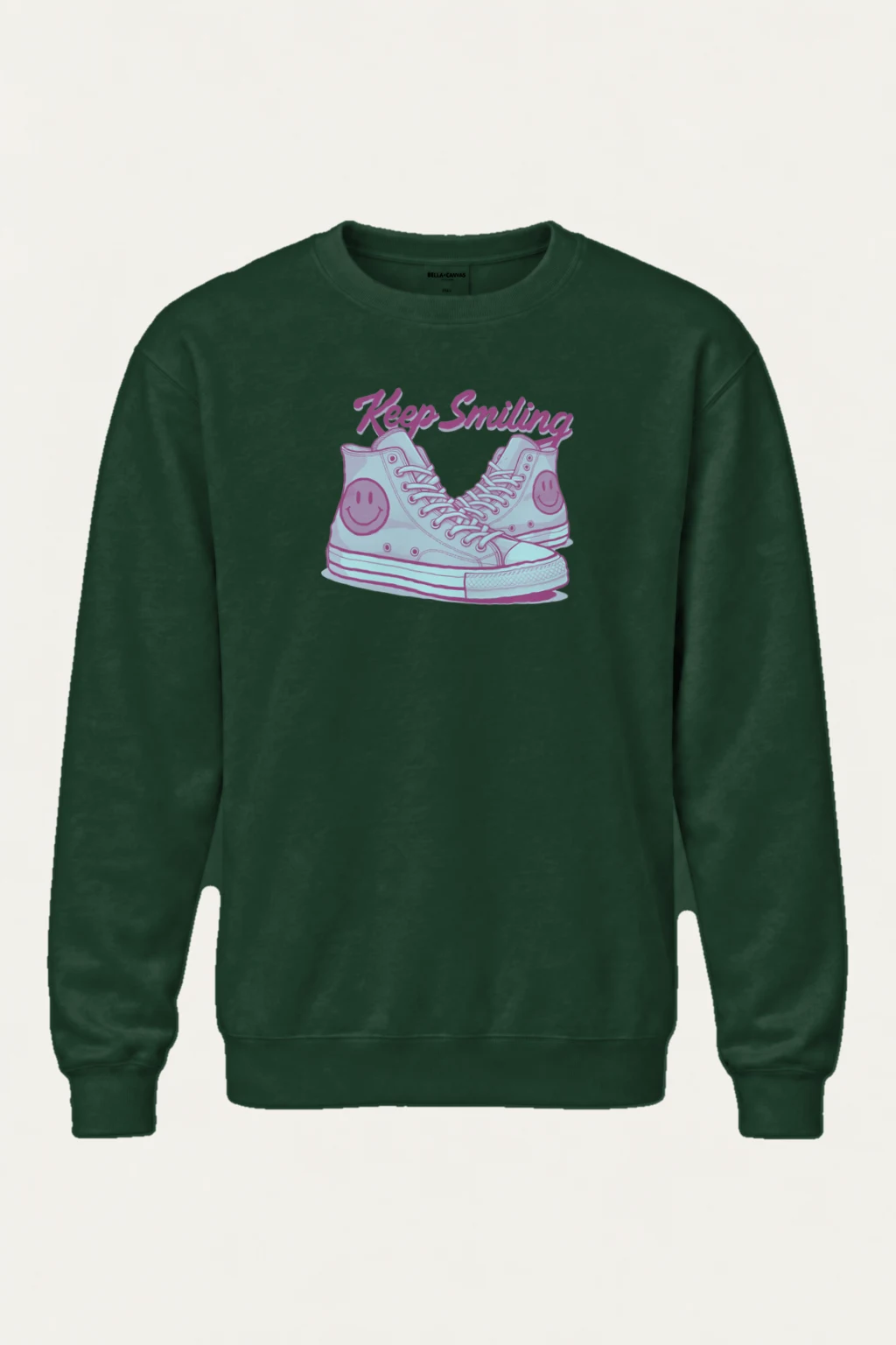 "Keep Smiling" Heavy Blend Unisex Crewneck Sweatshirt | Gildan 18000